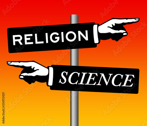 Religion versus science photo