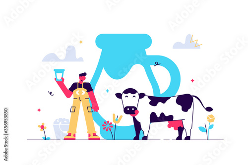 Milk vector illustration. Flat tiny 