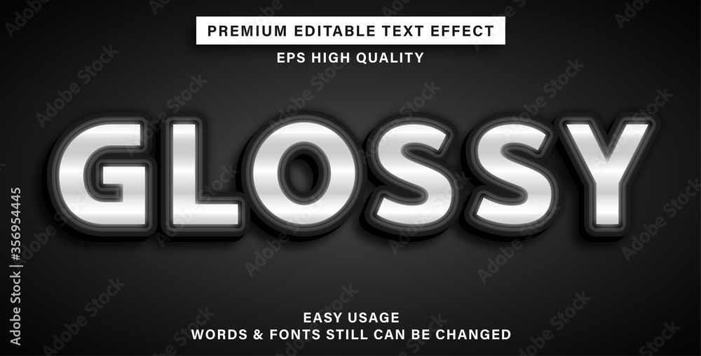 text effect glossy