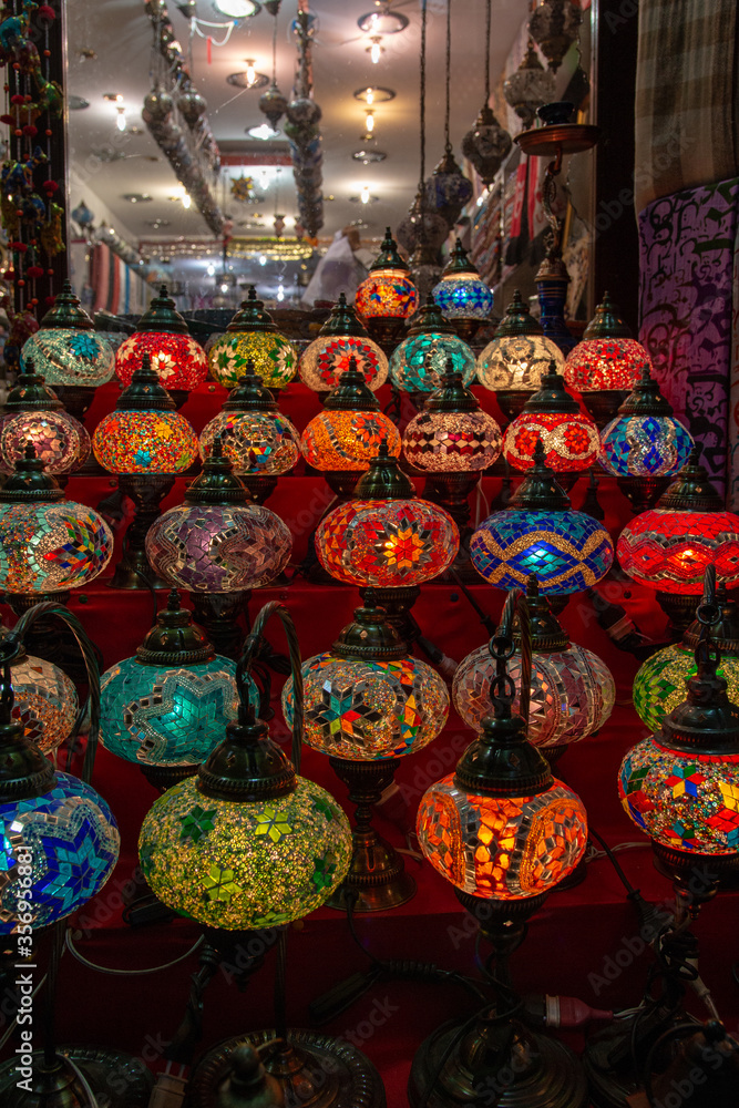 traditional  lanterns in old Dubai market