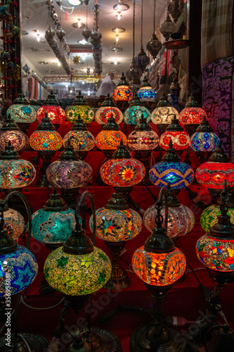 traditional lanterns in old Dubai market