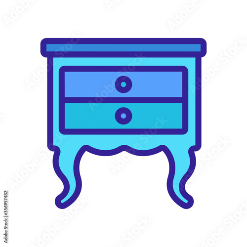 nightstand old-fashioned style icon vector. nightstand old-fashioned style sign. isolated color symbol illustration