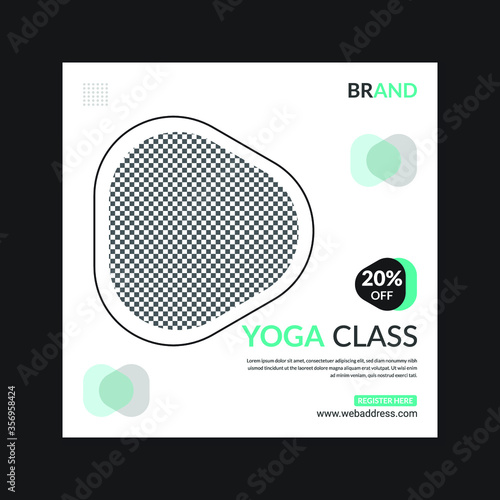 Yoga class social media post banner template