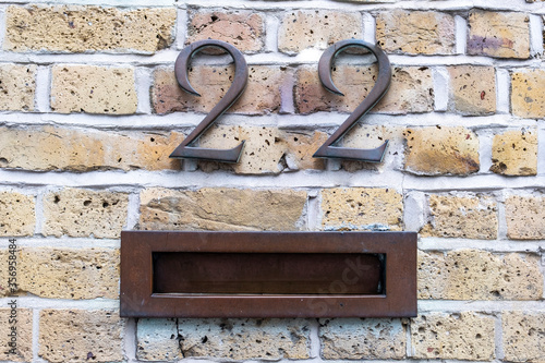 A funny letter box in the shape of a face