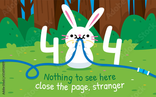 Error 404 Bunny Illustration. Funny solution for 404 error page.
Vector file 1440x900px