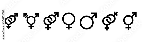 Male and female symbol set 