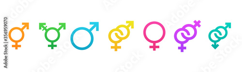 Male and female symbol set 