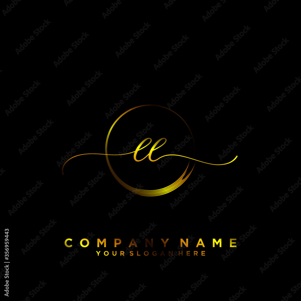 EE Initial handwriting logo vector EE Initial handwriting logo vector
