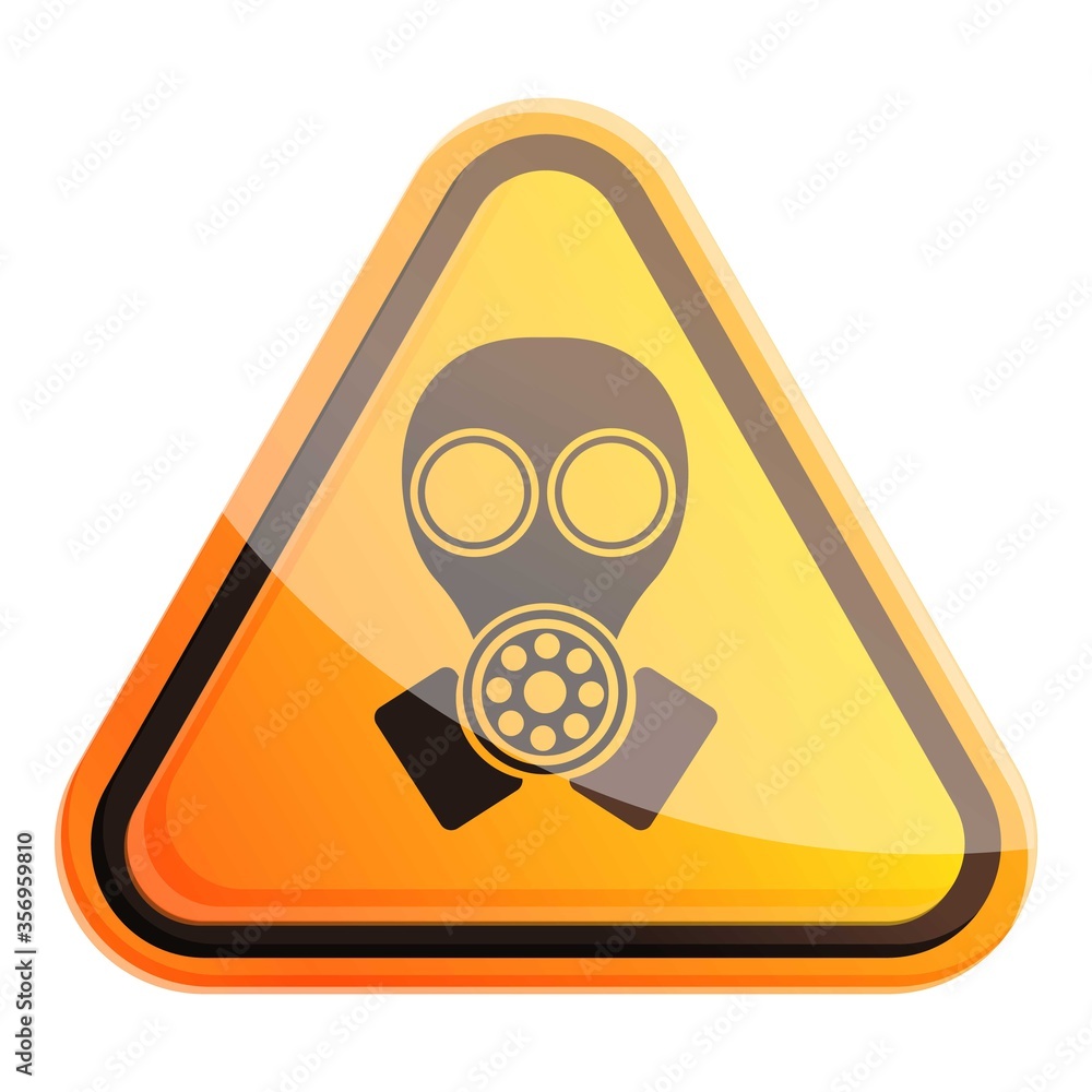 Sign gas mask icon. Cartoon of sign gas mask vector icon for web design isolated on white background Sign gas mask icon. Cartoon of sign gas mask vector icon for web design isolated on white background