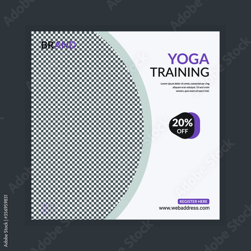 Yoga training social media post banner template