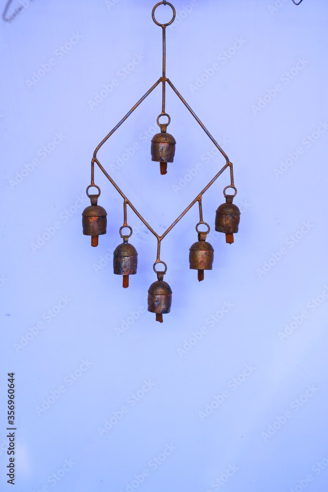 Home decoration item, small bell at White dessert, Dhordo, Kutch, Gujarat, India Home decoration item, small bell at White dessert, Dhordo, Kutch, Gujarat, India