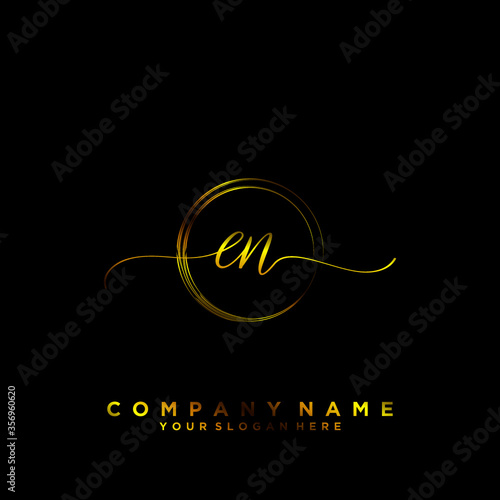 EN Initial handwriting logo vector