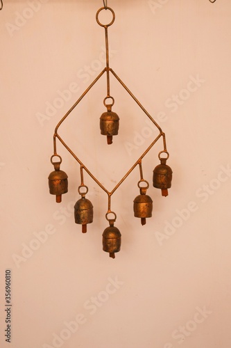 Home decoration item, small bell at White dessert, Dhordo, Kutch, Gujarat, India