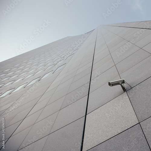 Skyscraper with surveillance camera
