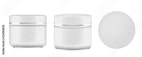 White Plastic Cosmetic Jar For Cream Or Gel
