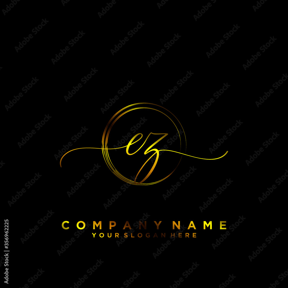 EZ Initial handwriting logo vector EZ Initial handwriting logo vector