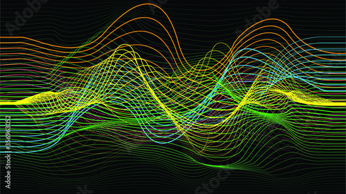 Abstract flow lines background . Fluid wavy shape .Striped linear pattern . Vector illustration