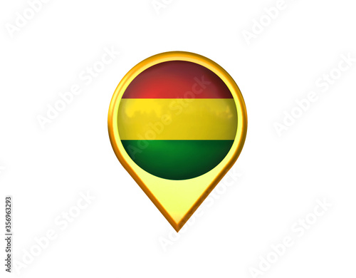 Bolivia flag location marker icon. Isolated on white background. 3D illustration, 3D rendering Free Download Bolivia flag location marker icon. Isolated on white background. 3D illustration, 3D rendering - GFXLoad