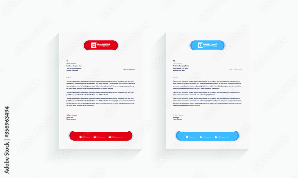 Business style letter head templates,Flat Design Vector Illustration. Stationery Design Business style letter head templates,Flat Design Vector Illustration. Stationery Design