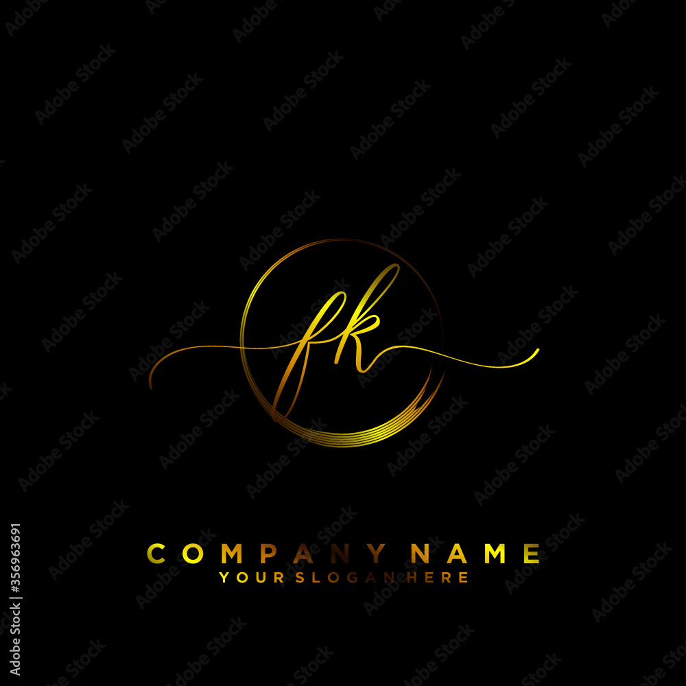 FK Initial handwriting logo vector FK Initial handwriting logo vector