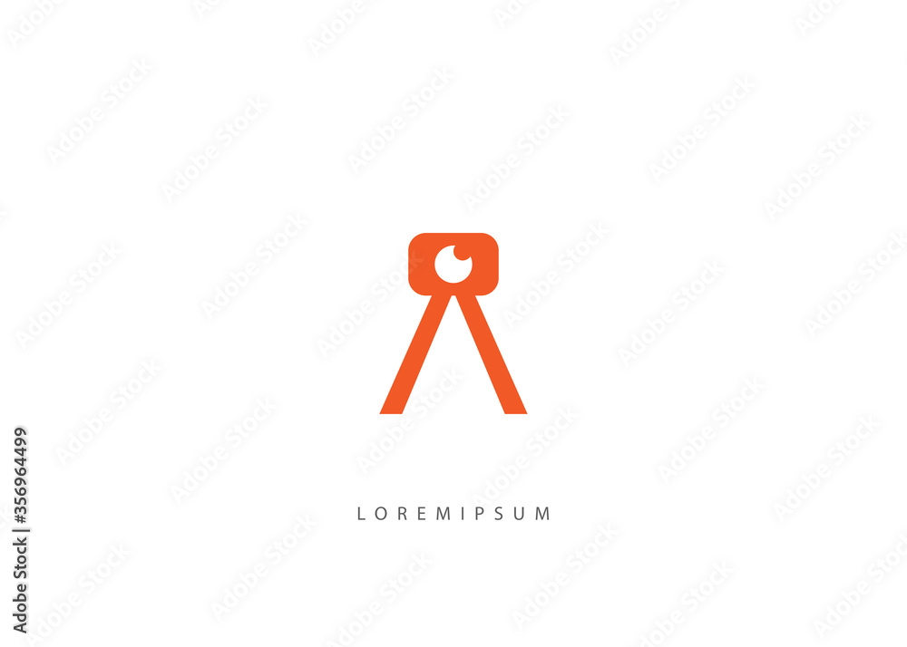 Letter A logo template with camera icon Vector illustration Letter A logo template with camera icon Vector illustration