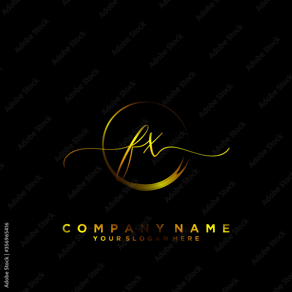 FX Initial handwriting logo vector FX Initial handwriting logo vector