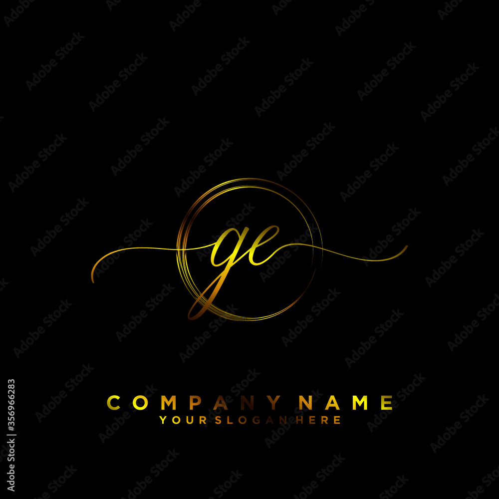 GE Initial handwriting logo vector GE Initial handwriting logo vector