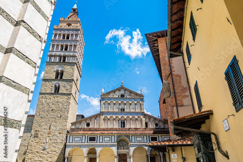 Pistoia, Tuscany, Italy: Piazza Duomo, the setting (in July) of the Giostra dell'Orso (Bear Joust) with Cathedral of San Zeno, Palazzo del Comune, Palazzo del Podesta and baptistery photo