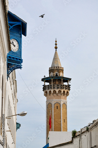 Tunis, TUNISIA - February 06, 2009: Youssef Dey Mosque, is a 17th-century mosque in located in Medina area of the city photo