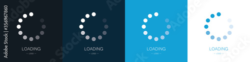 Loading. Set of logos update and reboot. Vector illustration 