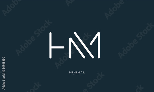 Alphabet letter icon logo HM