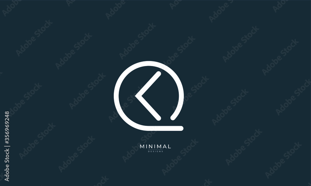 Alphabet letter icon logo QK or KQ Alphabet letter icon logo QK or KQ