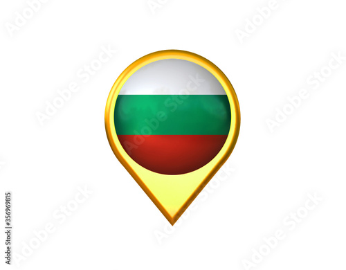 Free Download Bulgaria flag location marker icon. Isolated on white background. 3D illustration, 3D rendering - GFXLoad