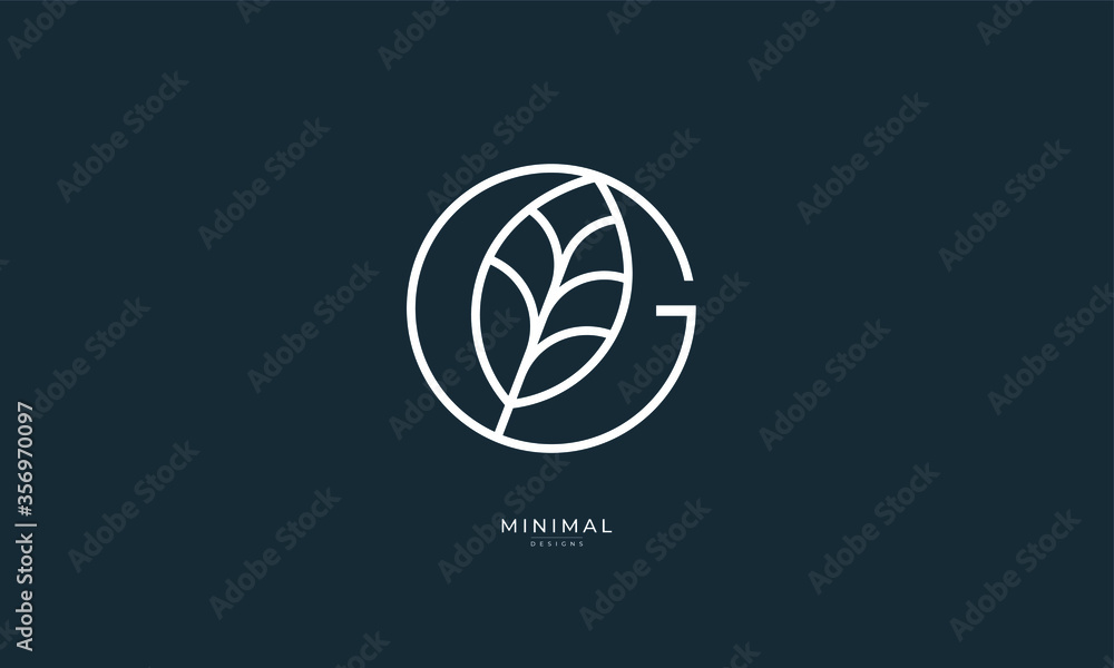 Alphabet letter icon logo G with a leaf Stock Vector | Adobe Stock