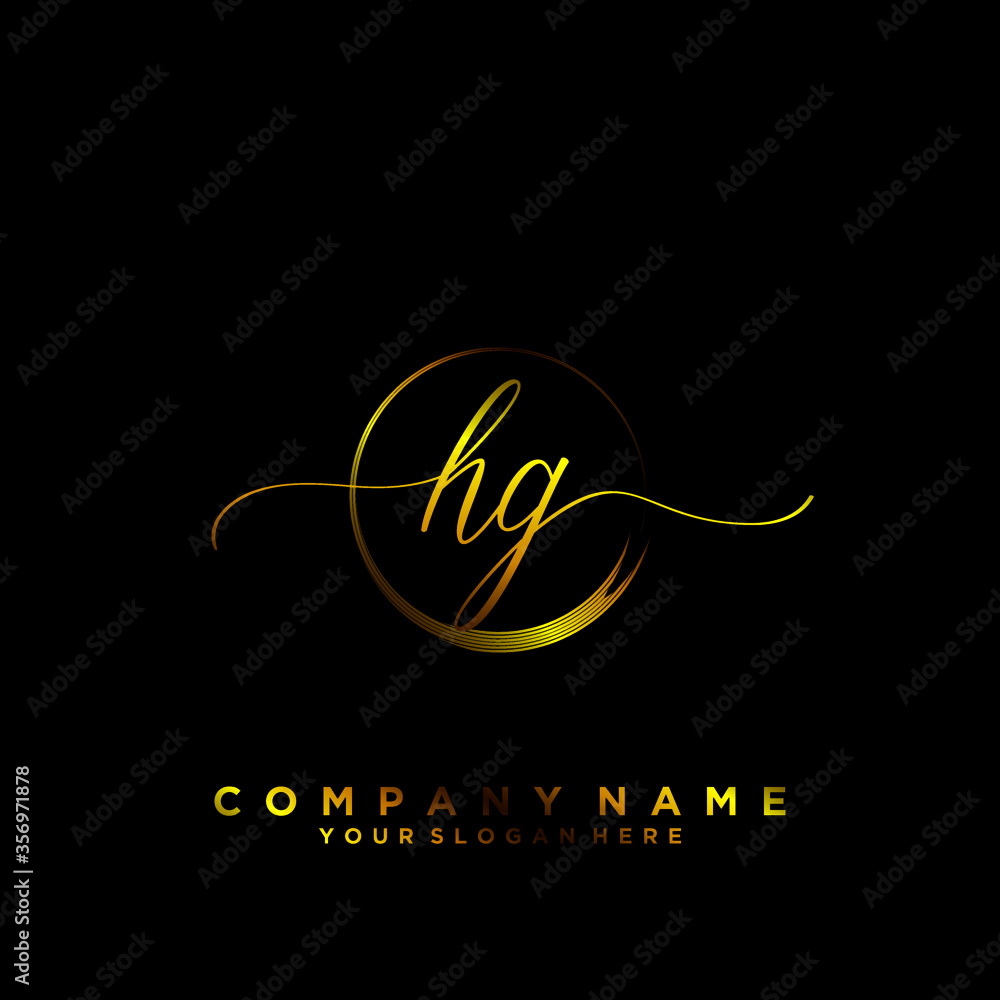HG Initial handwriting logo vector HG Initial handwriting logo vector