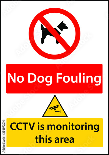 No dog fouling CCTV is monitoring sign