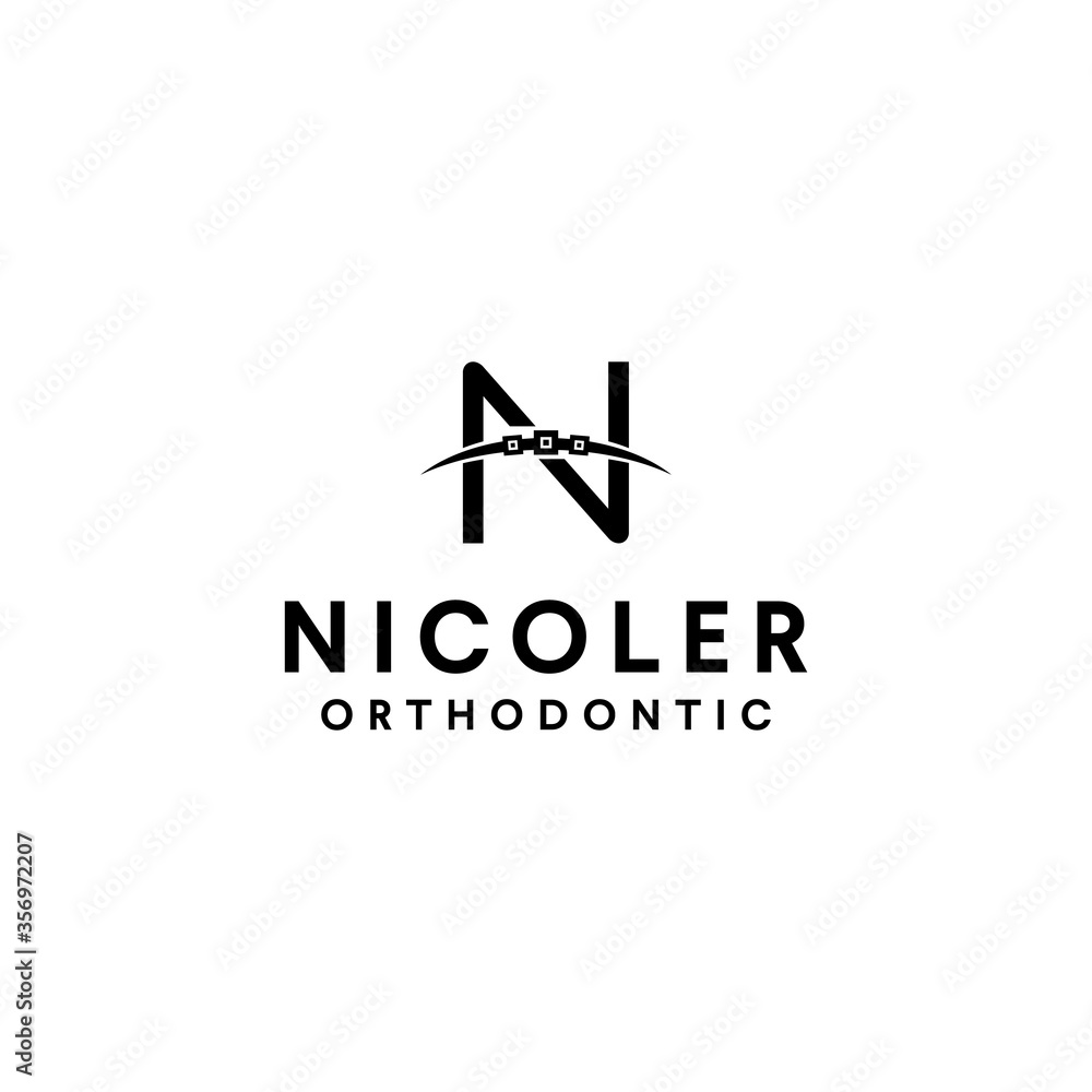 Health Logo design vector template Dental clinic with N smile sign Logotype