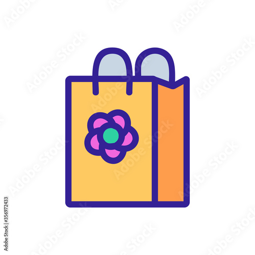 flower shop bag icon vector. flower shop bag sign. isolated color symbol illustration