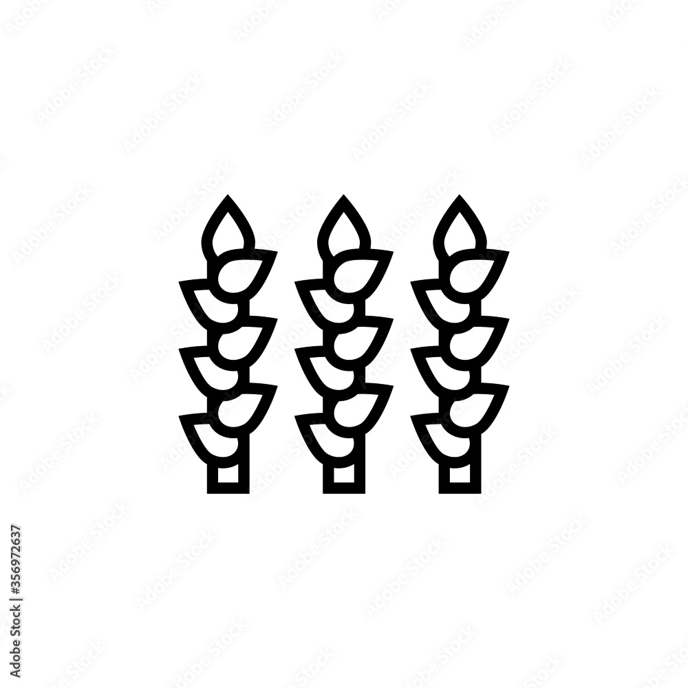 Asparagus vector icon in linear, outline icon isolated on white background Asparagus vector icon in linear, outline icon isolated on white background