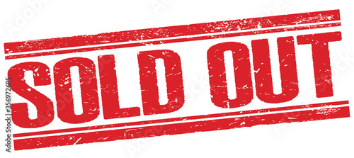 Bild auf Leinwand SOLD OUT red grungy stamp.