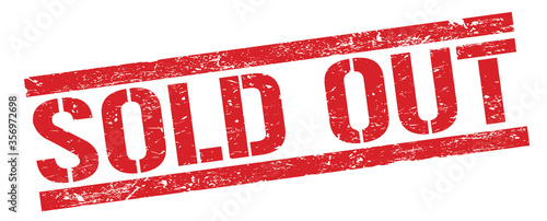 Billede på lærred SOLD OUT red rectangle stamp.