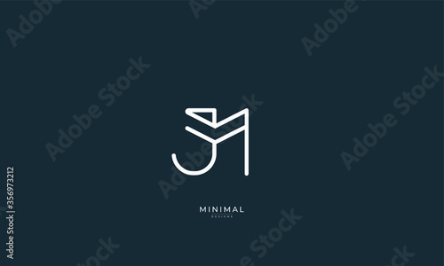 Alphabet letter icon logo JM