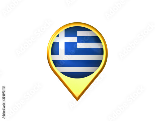 Greece flag location marker icon. Isolated on white background. 3D illustration, 3D rendering Free Download Greece flag location marker icon. Isolated on white background. 3D illustration, 3D rendering - GFXLoad