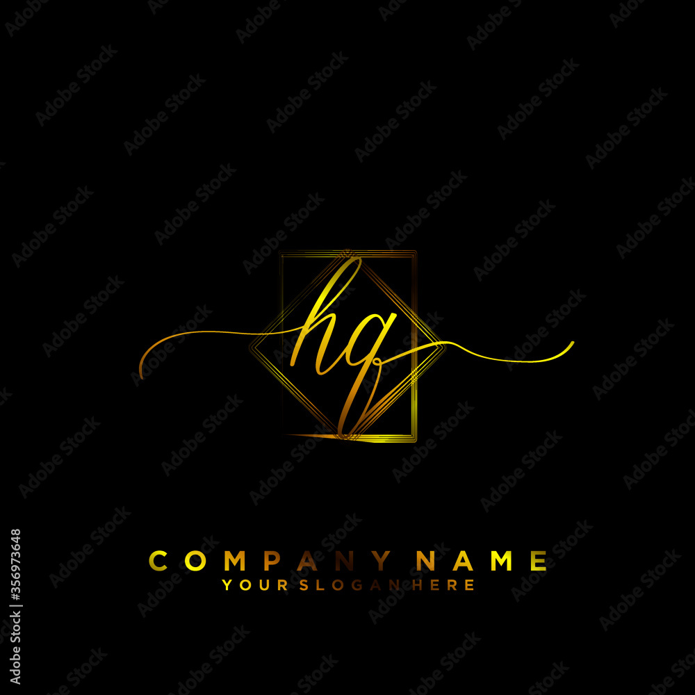 HQ Initial handwriting logo vector HQ Initial handwriting logo vector