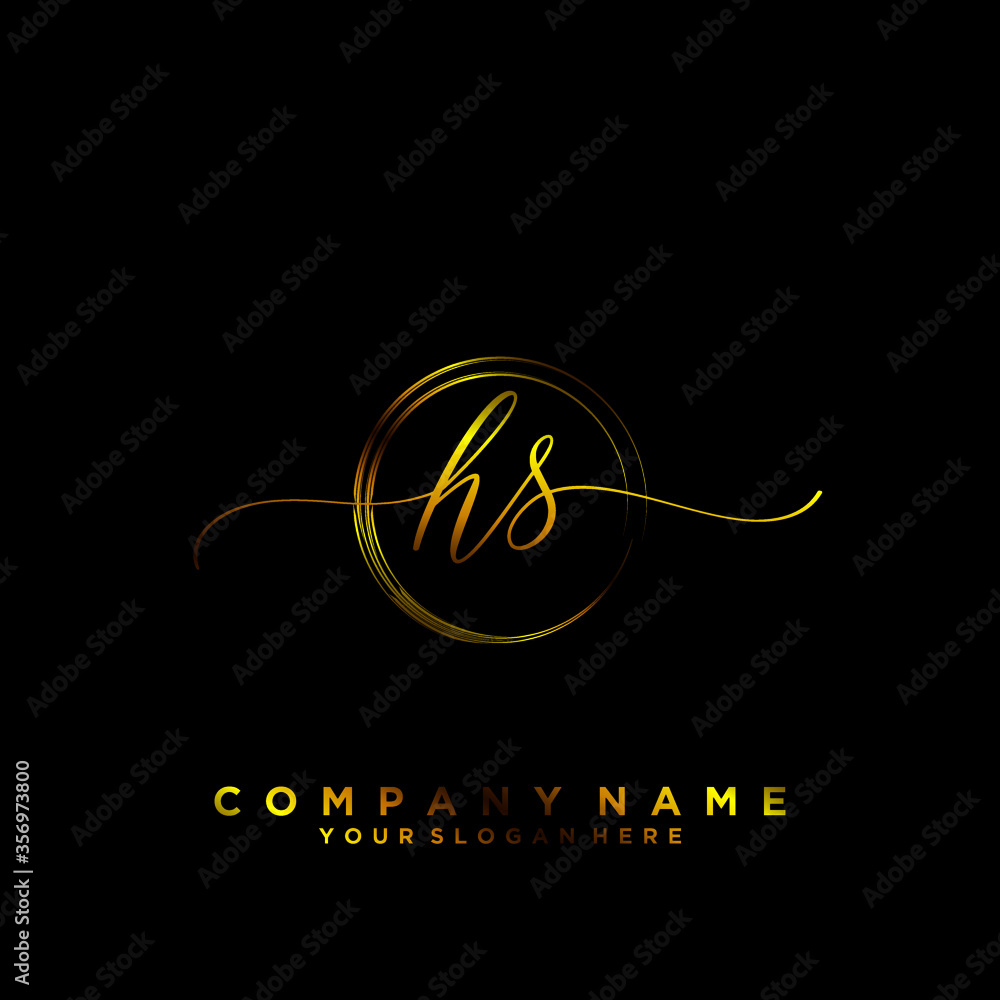 HS Initial handwriting logo vector HS Initial handwriting logo vector