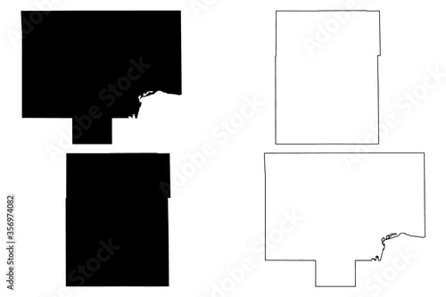 Bureau and Champaign County, Illinois (U.S. county, United States of America, USA, U.S., US) map vector illustration, scribble sketch Bureau and Champaign map photo