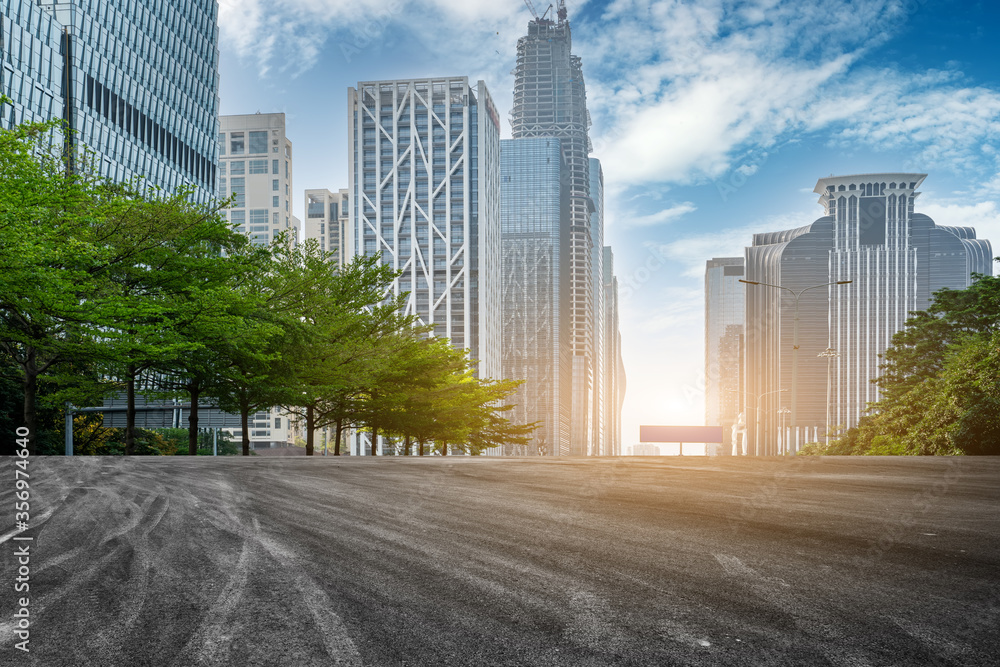 Fototapeta premium Urban roads and modern architecture
