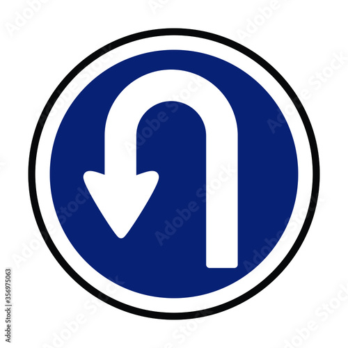 hairpin curve to left sign, hairpin curve signal, traffic sign vector