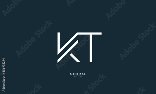 Alphabet letter icon logo KT