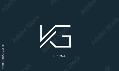 Alphabet letter icon logo KG photo